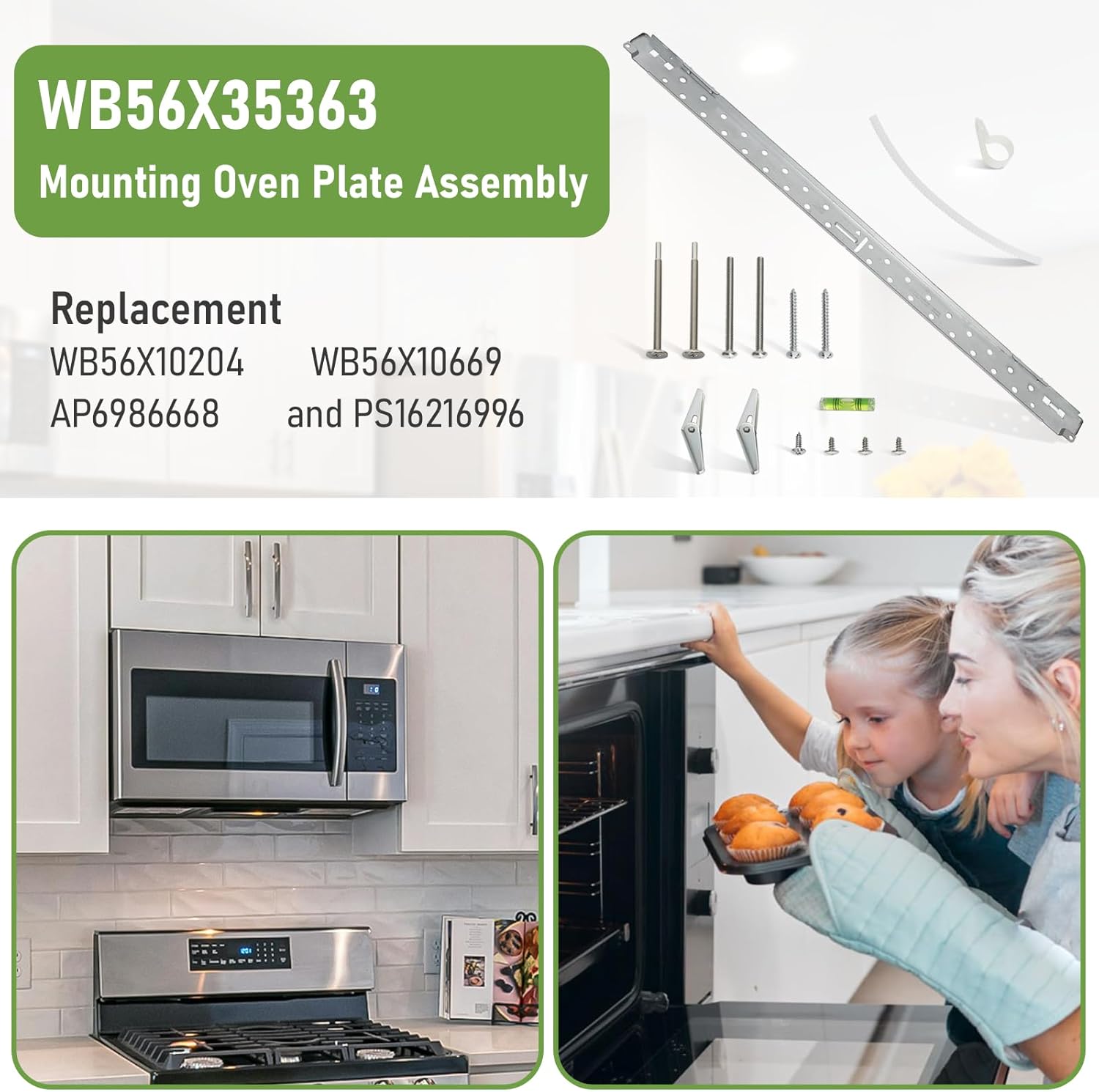 New Upgraded WB56X35363 Microwave Mounting Bracket Assembly - Compatible with GE WB02X35527 WB56X10204 AP6986668, and PS16216996 Microwave Mounting kit Replacement Repair Parts Microwave Oven