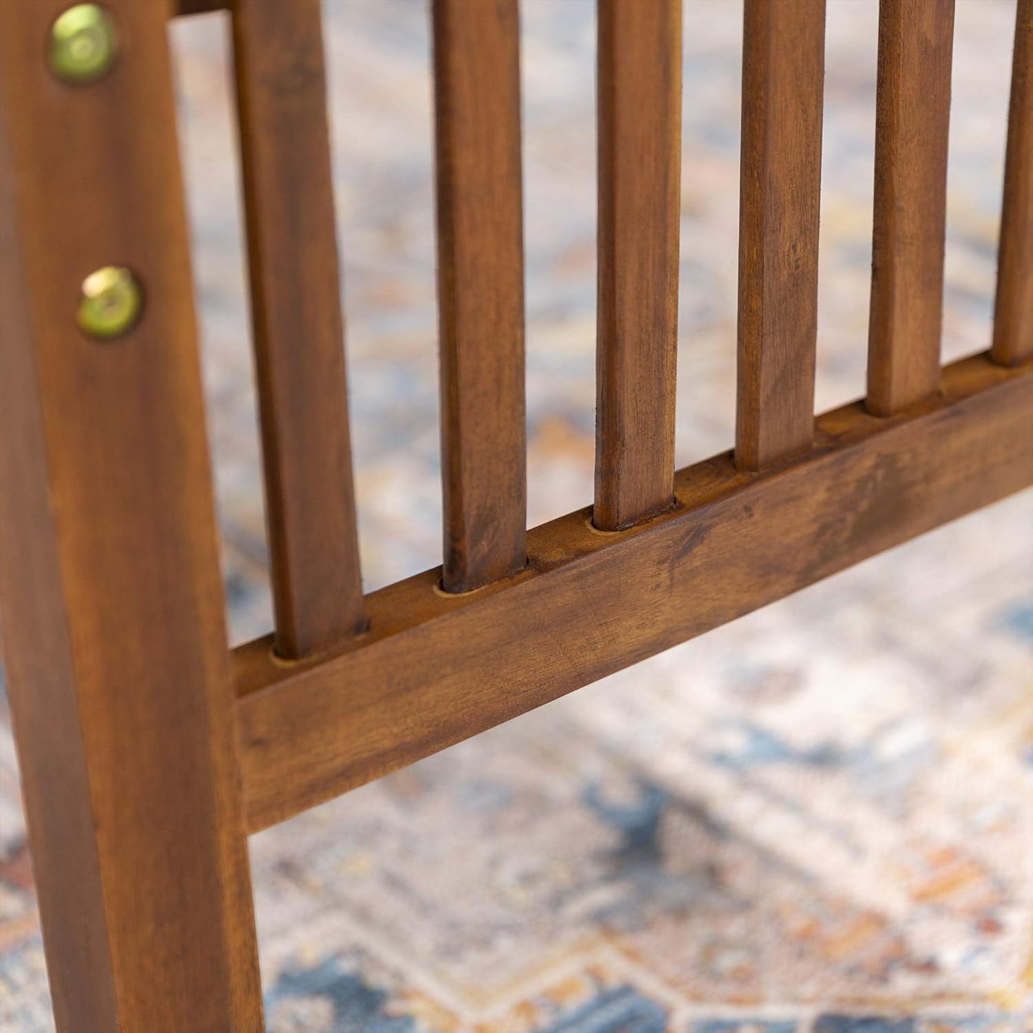 Walker Edison Rendezvous Modern Solid Acacia Wood Patio Loveseat with Cushions, 47 Inch, Dark Brown : Patio, Lawn & Garden