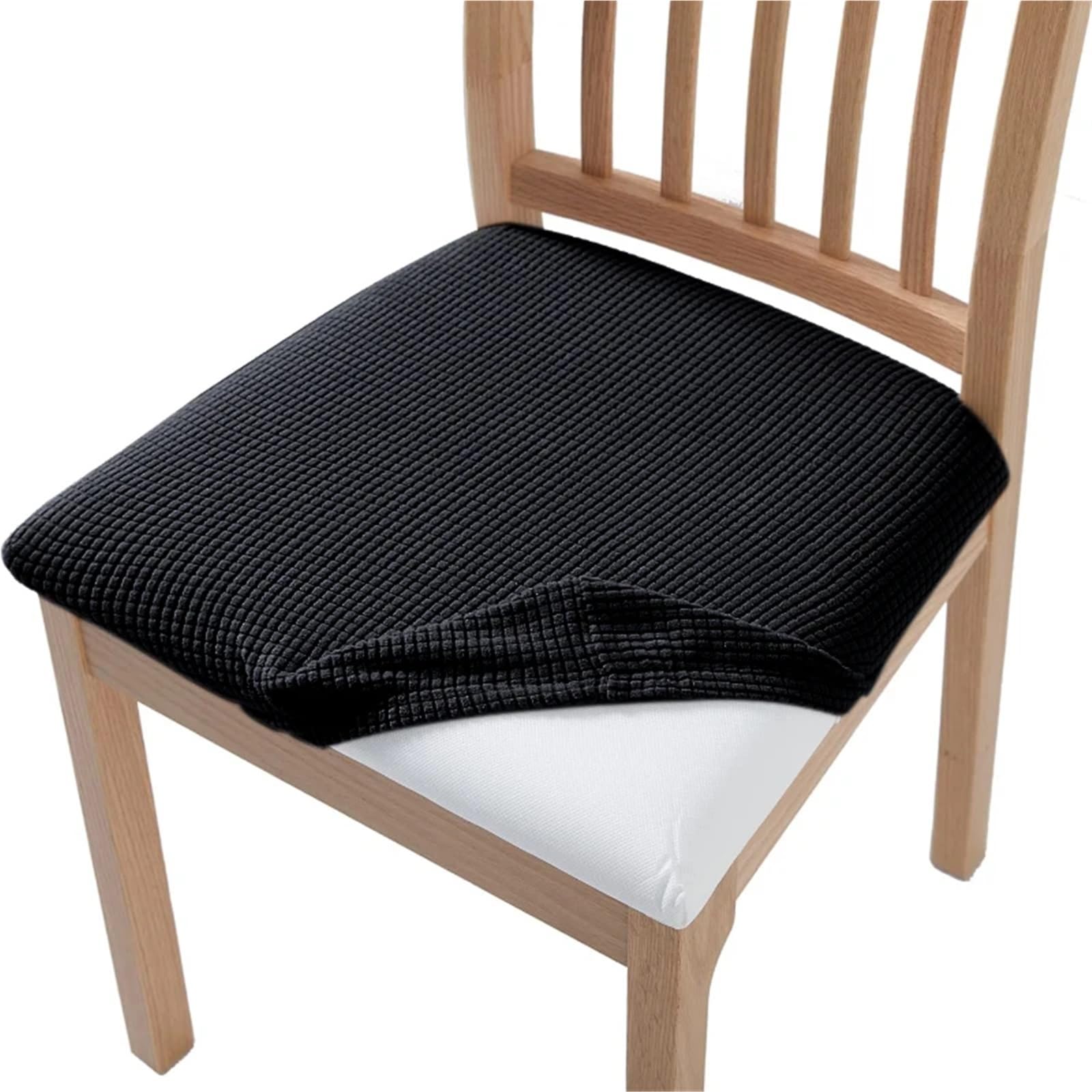 CYMMIYT Chair Covers Stretch Jacquard Chair Seat Covers Removable(Black)