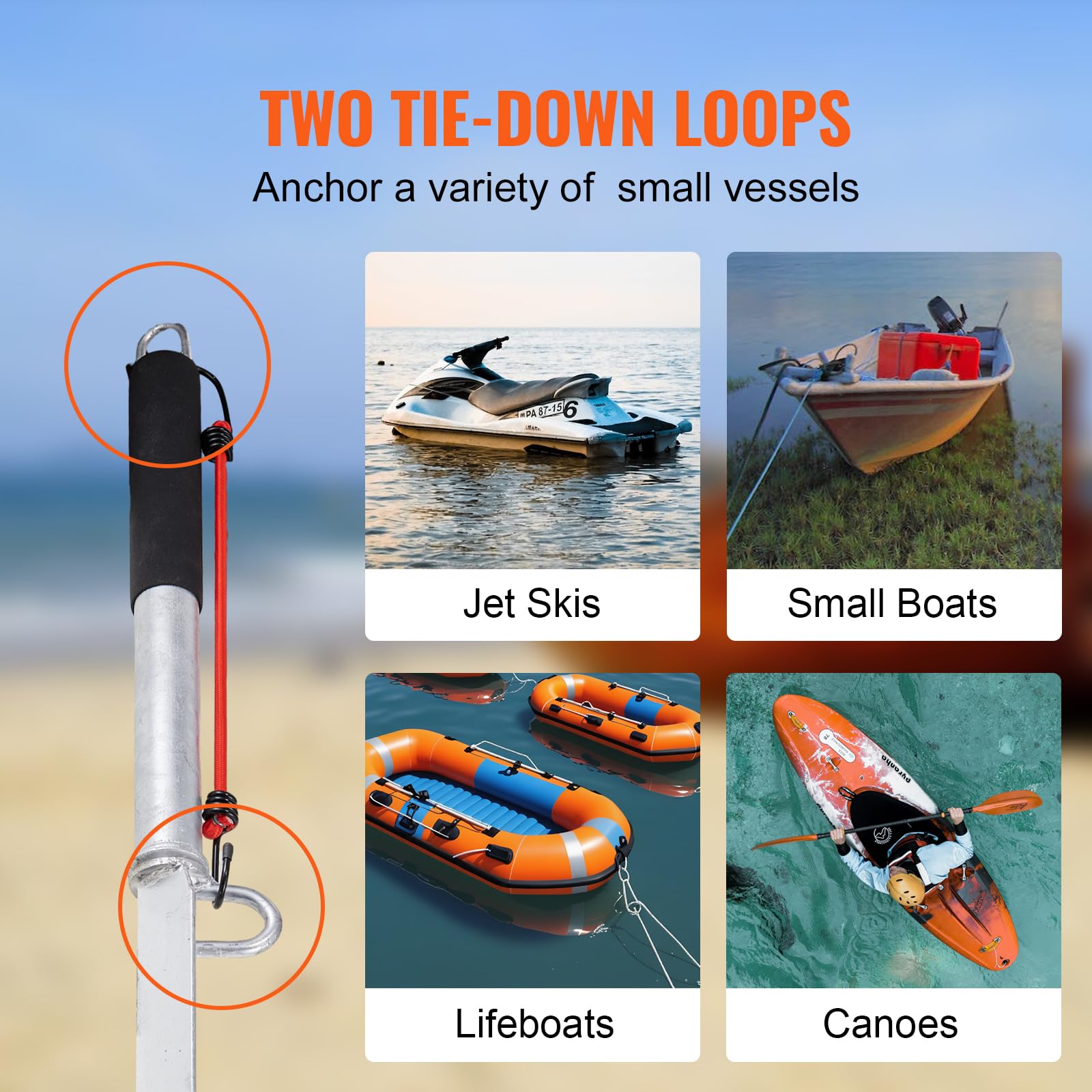 WavesRx Soft Loops - Set 7 Ramponi Per Jet Ski: Punti Di Ancoraggio Universali In Tessuto