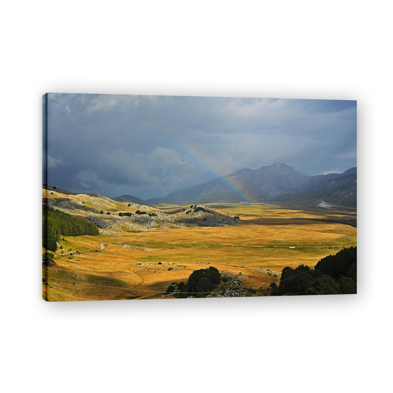 VHdfgTY Lucky ColorElegant Mountain Landscape Canvas Wall Art Nature Scenery Home Decor 60x90cm Framed