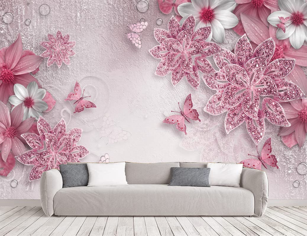 UK INTERIOR DESIGN 3D Wall Sticker Pink Glitter Butterflies Wallpaper for Home Decor Office Living Room Bedroom Hall Kids Room Play Room HD Quality 4x6 ft. (B0BSFS985W) Amazon Price History, Amazon Price Tracker