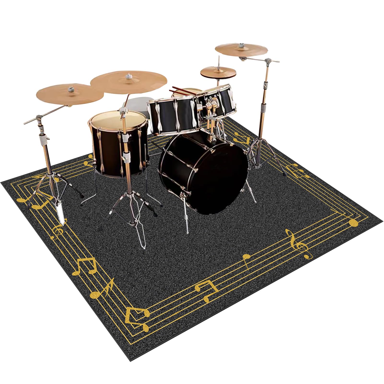 Dywaniki akustyczne Dywan Bateria Bęben Dywan Dźwiękoszczelny Dywan Elektroniczny Bateria Dywaniki Prostokątne do Bombo Pudełko Antypoślizgowa Mata Akumulatorowa 140 x 100 cm