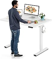 Vista 34 de SANODESK - Escritorio eléctrico de pie de 60 x 24 pulgadas, escritorio integral de altura ajustable, con controlador de 6 botones, escritorio