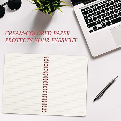Miniatura 5 de Colorlife Cuaderno de espiral A5, paquete de 4 cuadernos de tapa dura de 8.25 x 5.75 pulgadas, cuaderno rayado a rayas, 80 hojas320 páginas para