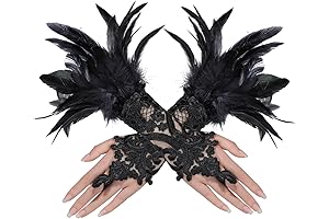 Zando Black Feather Lace Wrist Cuffs