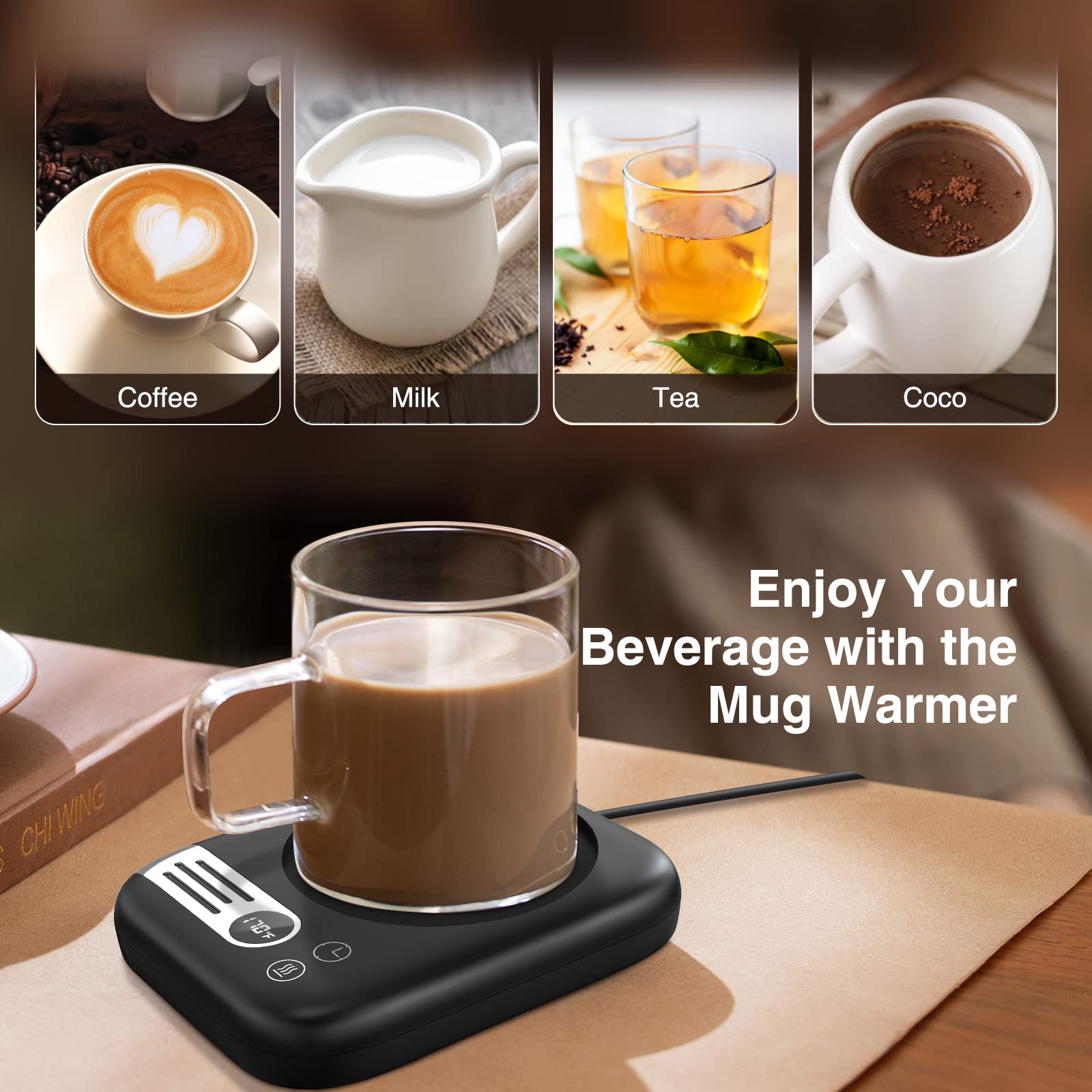 Plateau Chauffant Tasse Maison Chauffe-Tasse Avec 3 Réglages De Température - Pour Café, Thé, Lait - Bureau Ou Maison - Marque Générique Cuillere A Cafe