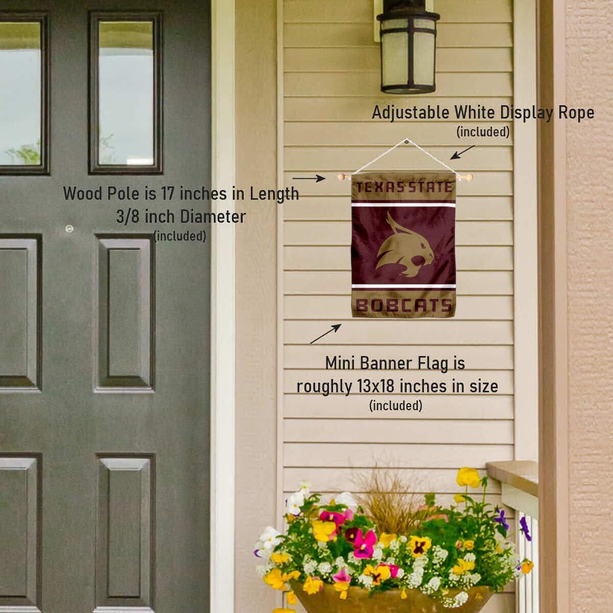 Texas State Bobcats Window Wall Banner Hanging Flag with Suction Cup