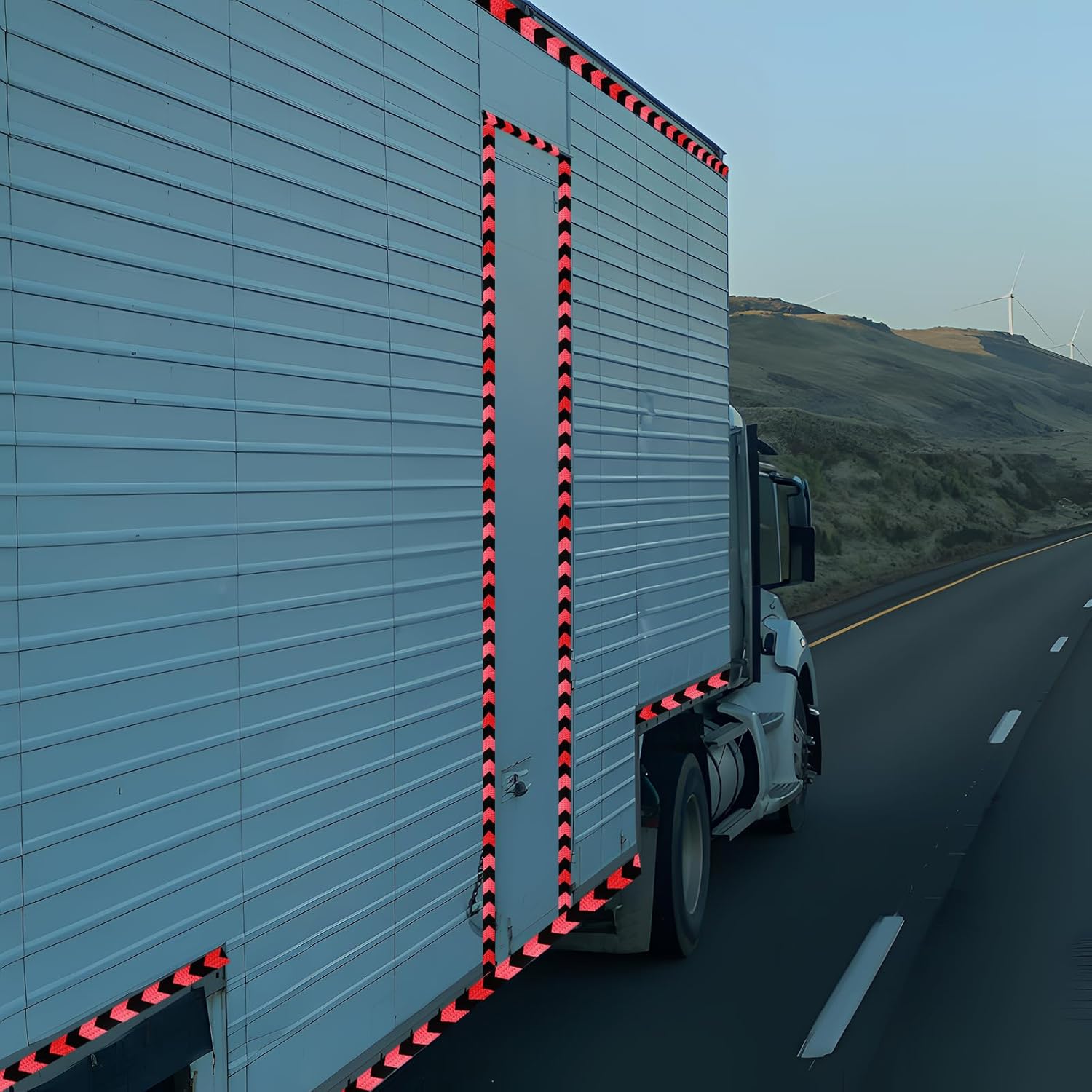 Black Red Reflective Tape 2 in x 68 Feet, Outdoor Waterproof Warning Conspicuity Tape, Night Safety Sticker for Trailer