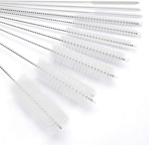 Miniatura 6 de CiaraQ Cepillos de limpieza de botellas, juego de cepillos de tubo de nailon de 8 pulgadas, limpiador para botellas de cuello estrecho, tazas con