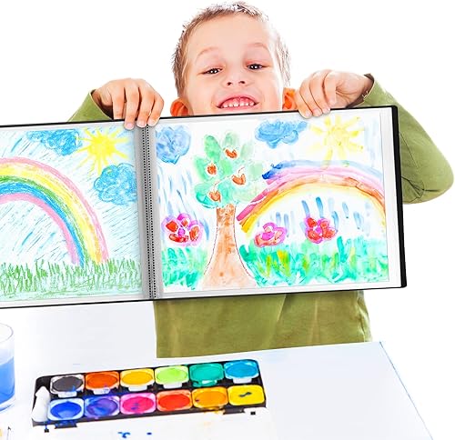 Miniatura 8 de Dunwell Libro de presentación horizontal de 9 x 12 pulgadas, (negro, horizontal), carpeta de 24 bolsillos con fundas de plástico, muestra 48 páginas