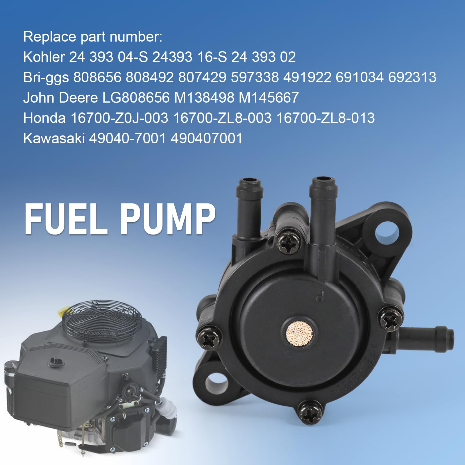 Fuel Pump Replacement For Kohler CH17-CH25 CV17-CV25