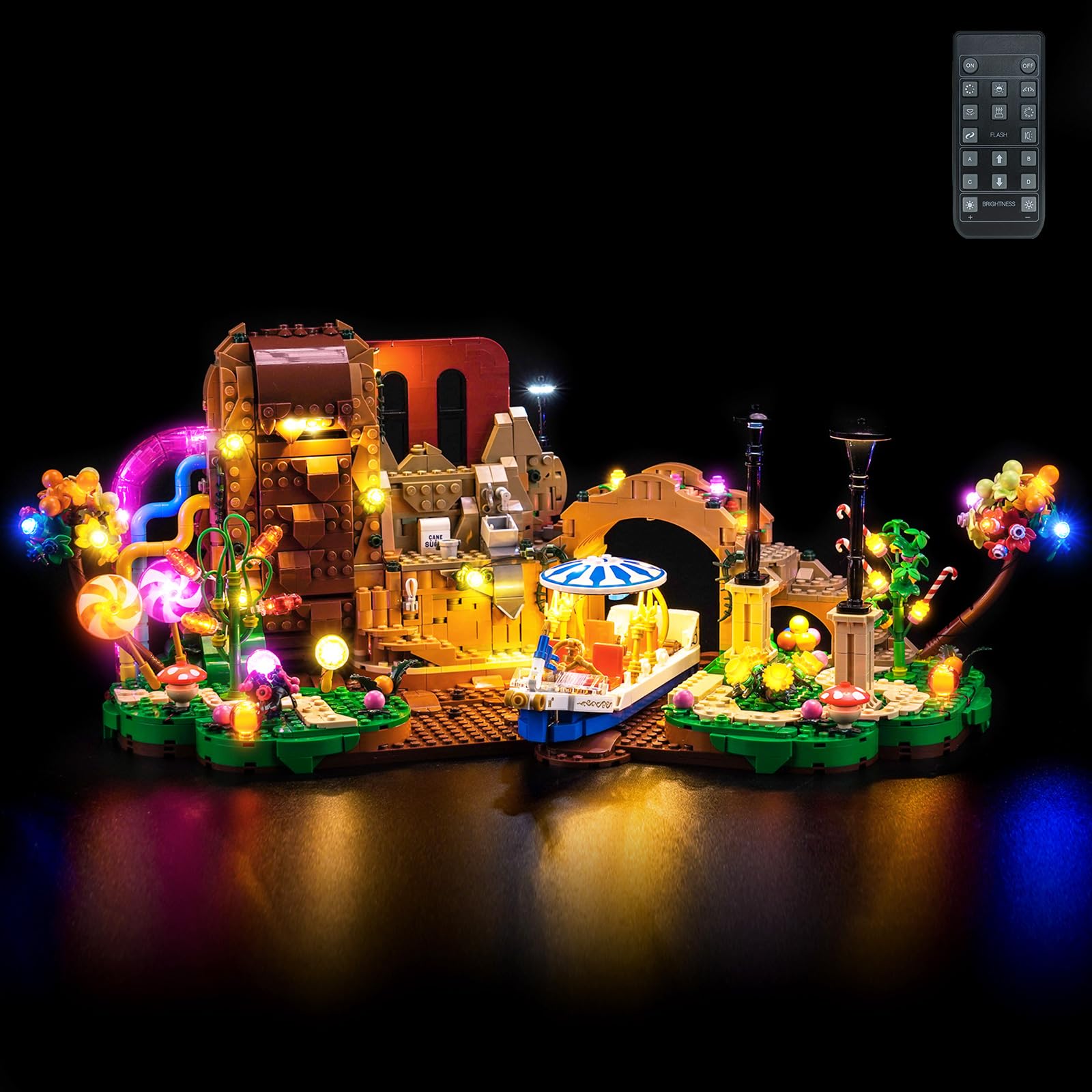 Remote Control Led Light Set Compatible with Lego Willy Wonka & the Chocolate Factory 21360 (No Model)