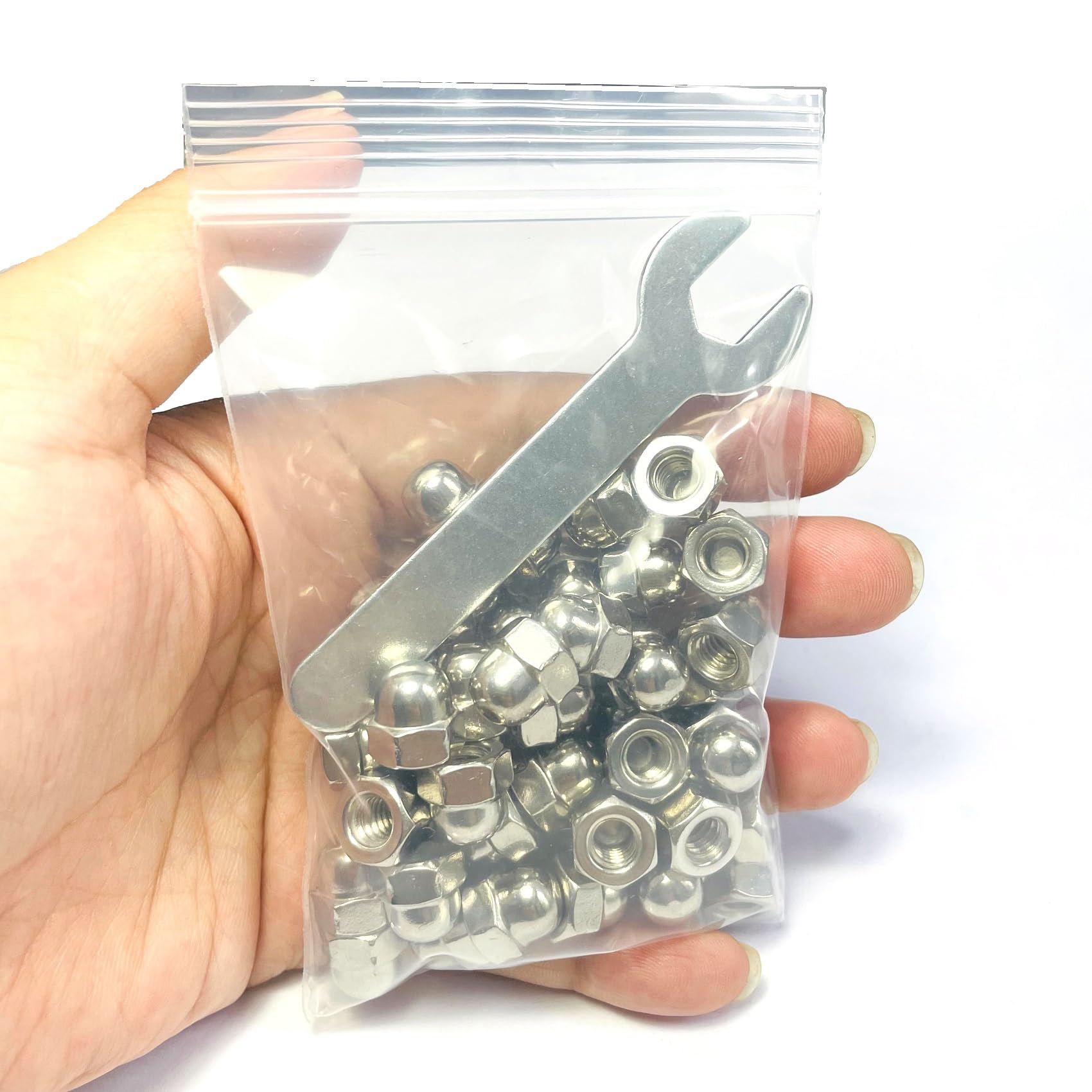 Stainless Steel Acorn Nuts - 50 Pack with Wrench -8