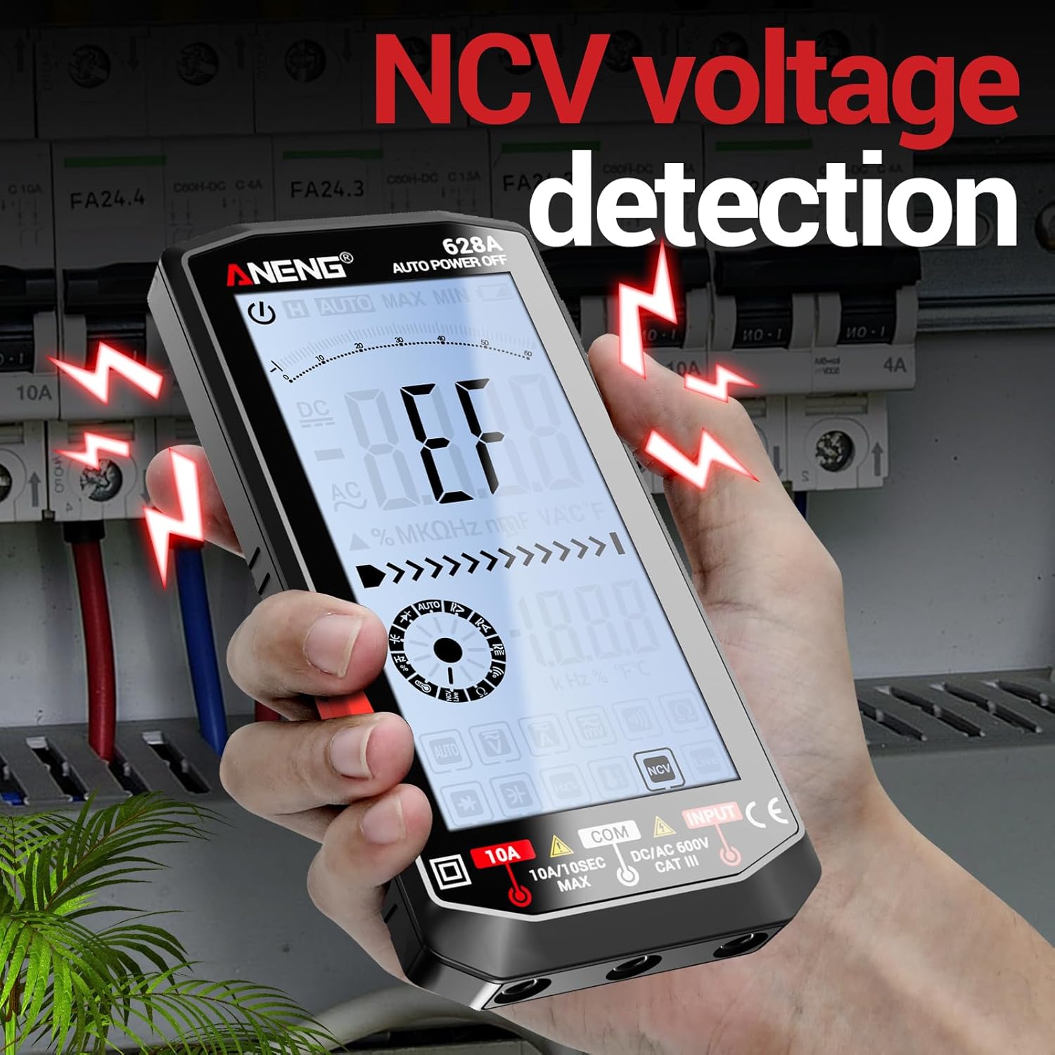 ANENG Multimeter,Digital Voltmeter Tester,TRMS 6000 Counts Rechargeable Meter Measures AC/DC Voltage,Current,Resistance,Capacitance,Temperature,Hz,NCV,Diode,Continuity Auto Ranging Electircal Tools