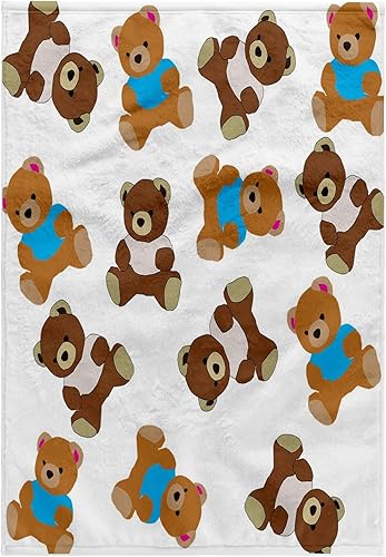 Imagen de rosas 3D de lindos osos de peluche en toalla de mano con patrón de lanzamiento repetido, 15 x 22 pulgadas