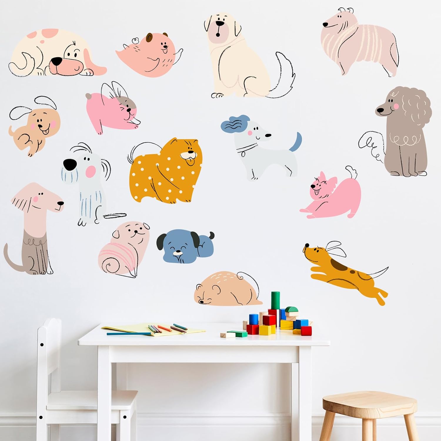 Puppy Dog Wall Sticker - Peel & Stick Decal For Kids Room, Nursery Wall Decor - View #3