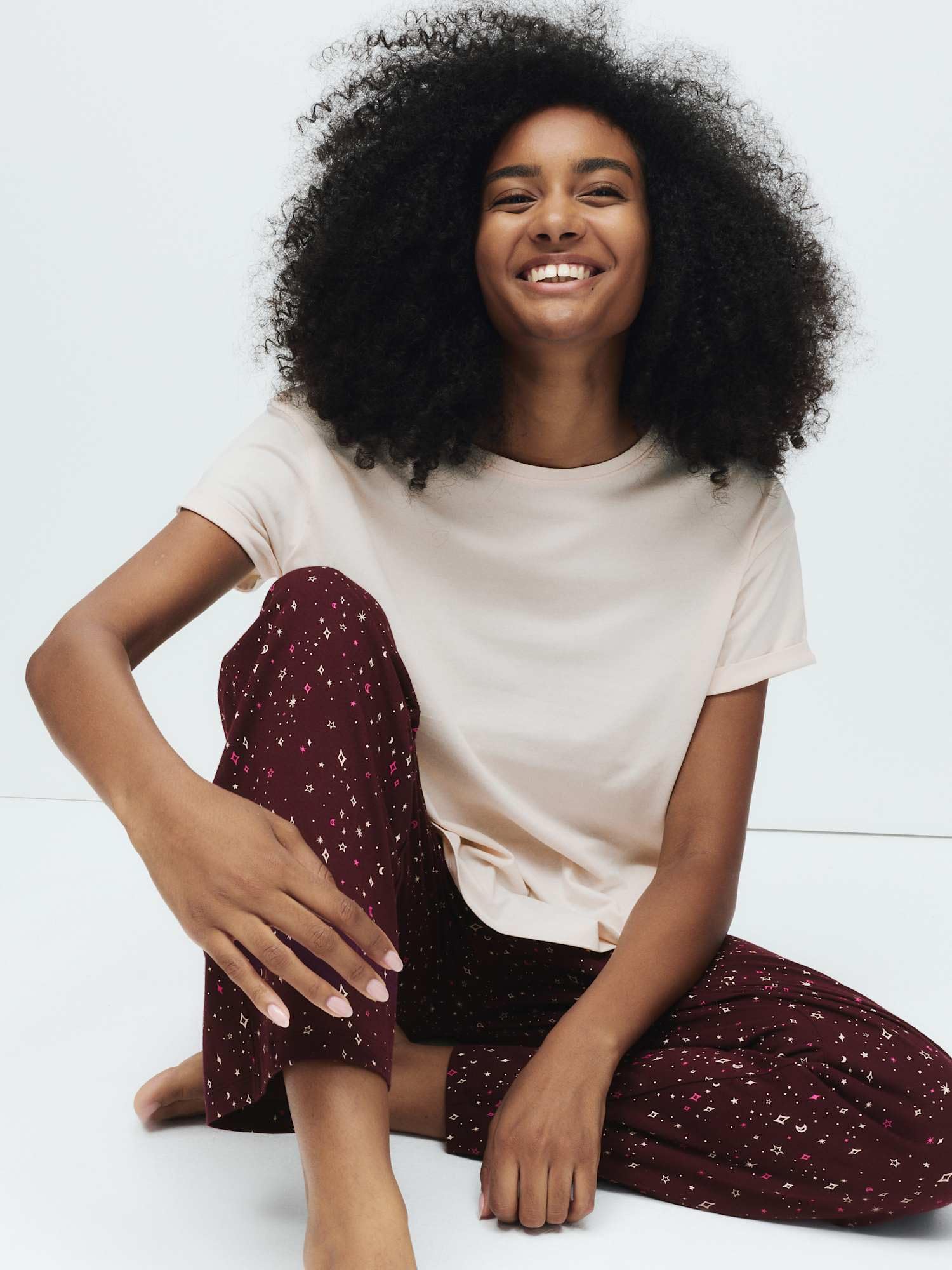 Marks & Spencer Donna Set Pigiama Stampato Ricco di Cotone – vestibilità Regolare – Vita Elasticizzata
