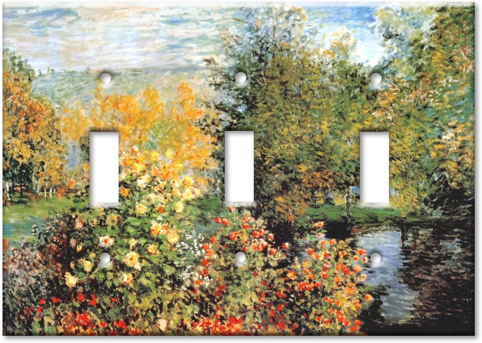 Art Plates - Monet: Stiller Winkle - Triple Toggle Switch Plate - (Made in USA)
