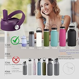 RRegeny Straw Lid for Hydro Flask Wide Mouth 32 40 oz, Lids with Flexible Handle compatible with HydroFlask, Replacement Sports Flex Cap Wide Mouth Top