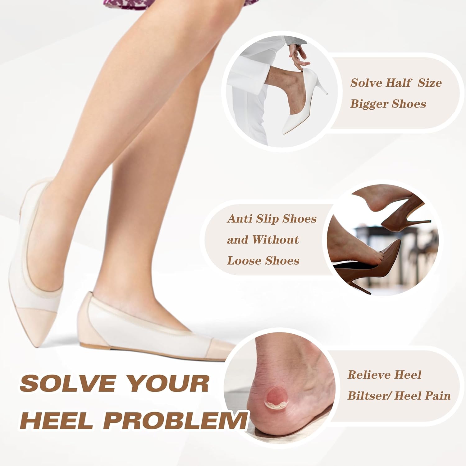 Condition photo showing New/Like New for 4D Cloud Honeycomb Heel Pads for Loose Shoes, Soft Gel Heel Grips for Shoes Too Big, Cushion Protectors Inserts for Blisters, Heel Pain, Shoe Fillers for Women Men (4D Cloud Mesh Black4, 4Pairs) 4d Cloud Mesh Black4 4Pairs