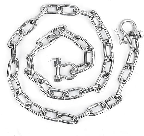 hannger 316 Stainless Steel Anchor Chain, Marine Grade Boat Anchor Chain Kit, Heavy-Duty 14" or 516" Anchor Lead Chain w 2 Pcs Anti-Off Double