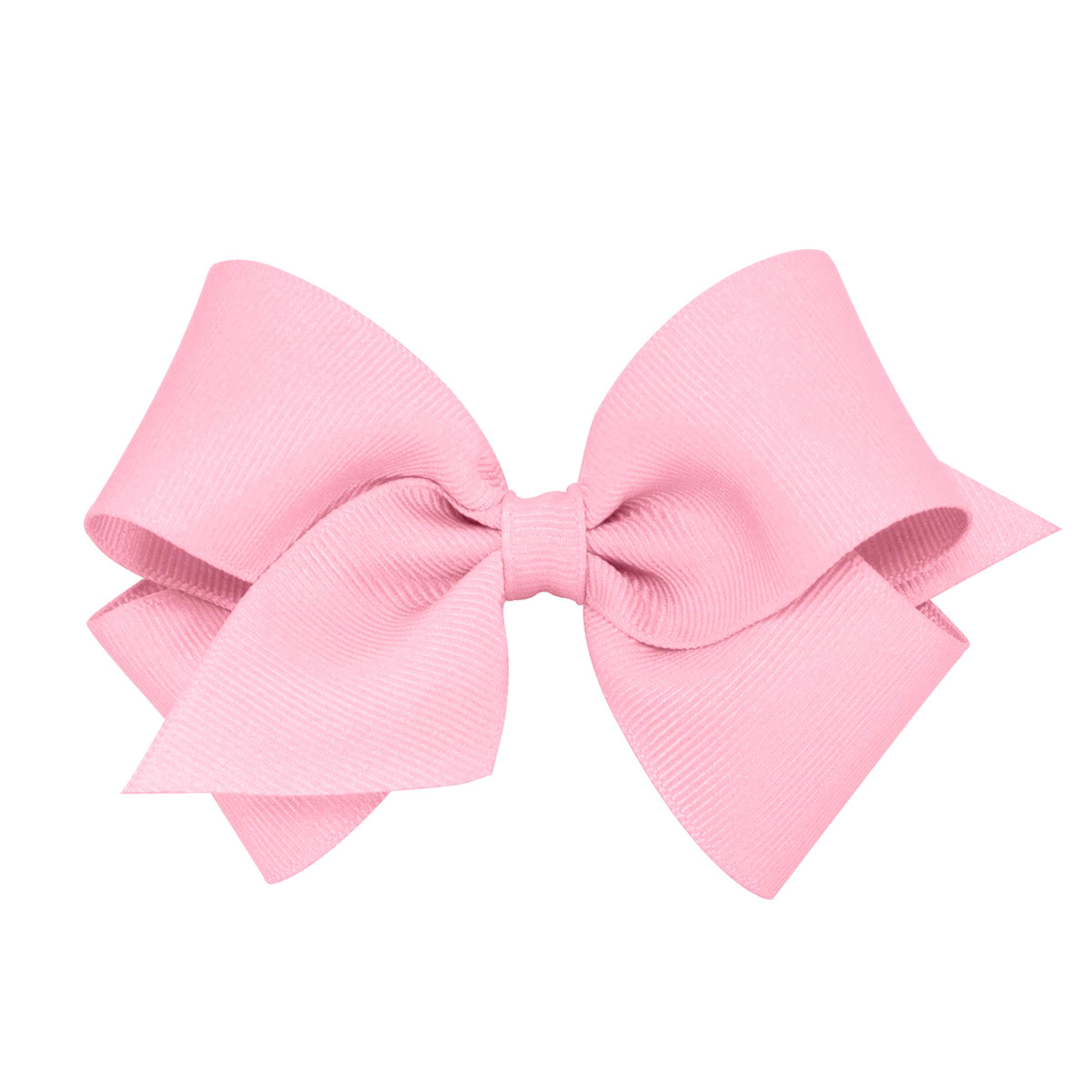 Wee Ones Girls' Plain Wrap Classic Grosgrain Hair Bows on a WeeStay No-Slip Hair Clip, Handmade, Small, Pearl Pink