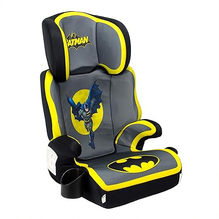 KidsEmbrace High Back Booster Car Seat, DC Comics Batman Black, Grey, Yellow