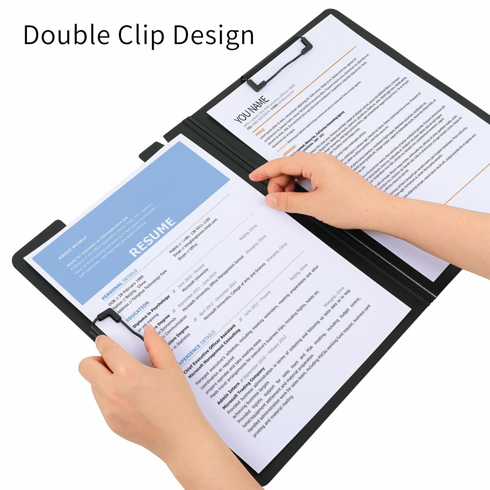 URbantin 10 Pack A4 Foldable Clipboards with Two Clips File Document Organiser,Clip Board for Business,Office,School or Restaurant (Grey) - Image 4