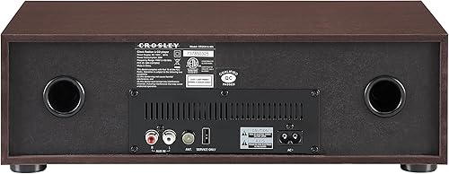 Miniatura 7 de Crosley CR3501A-MA Fleetwood - Reloj despertador retro con radio FM y reproductor de CD con altavoces estéreo Bluetooth, caoba