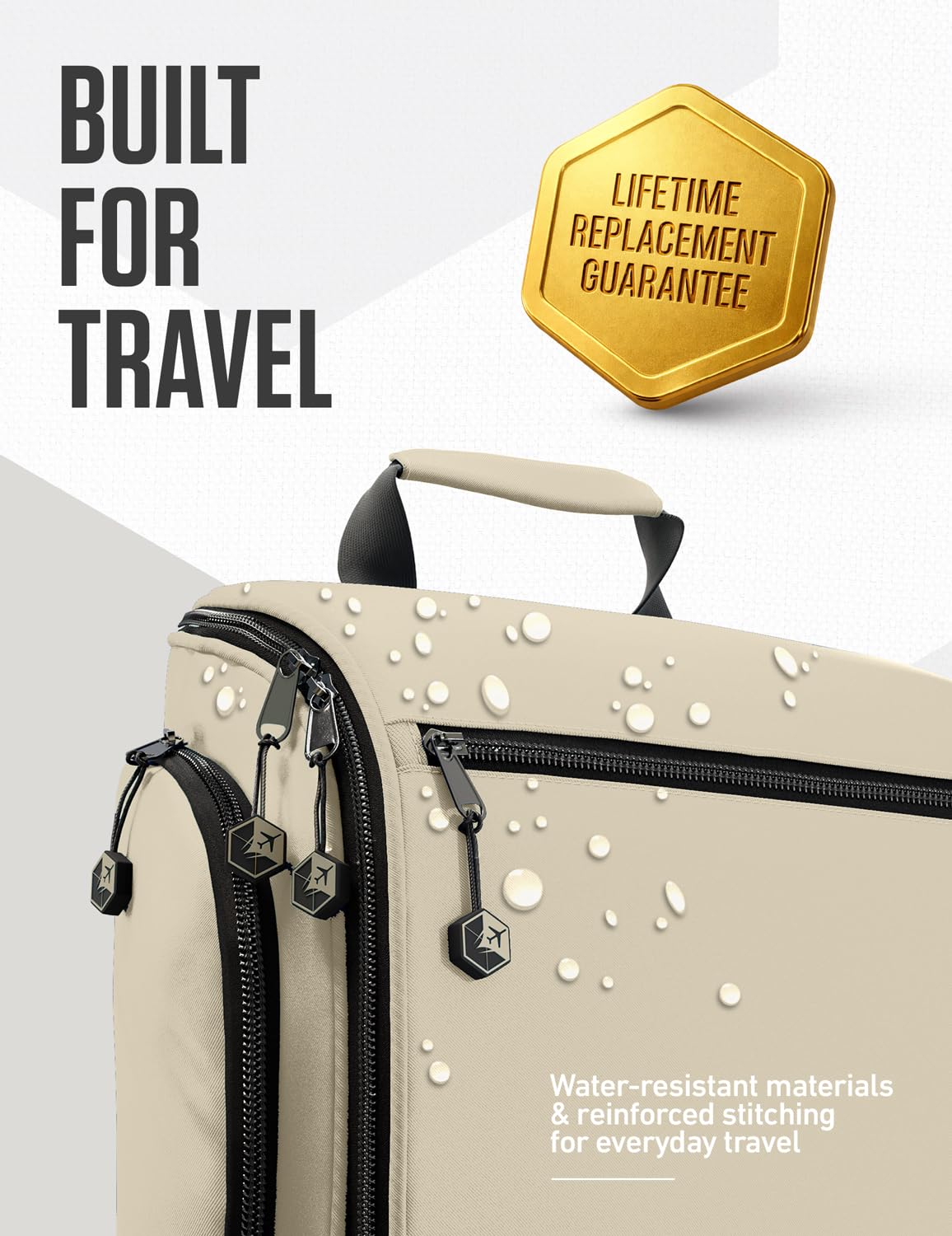 VENTURE 4TH Neceser Colgante de Viaje Hombres y Mujeres con Compartimentos expandibles para cosméticos, brochas de Maquillaje, Joyas, Herramientas de Afeitado, Bolsa Transparente