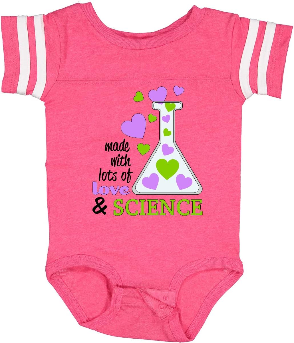 inktastic Made with Lots Of Love and Science Heart Bubbles in a Baby Bodysuit