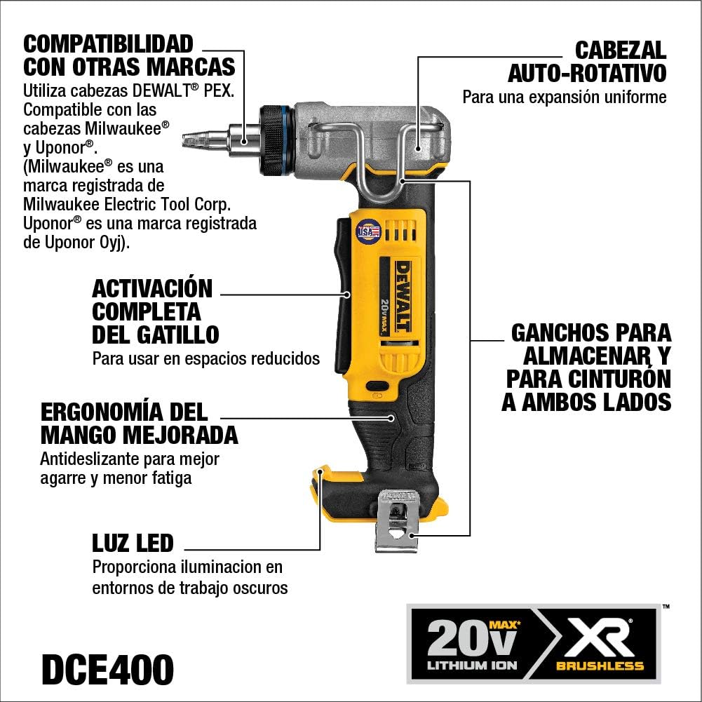 Cheapest 🛒 DEWALT 20V MAX Pex Expander Tool, 1-Inch, Tool Only (DCE400B) Best Promo DEWALT 20V MAX Pex Expander Tool, 1-Inch, Tool Only (DCE400B)