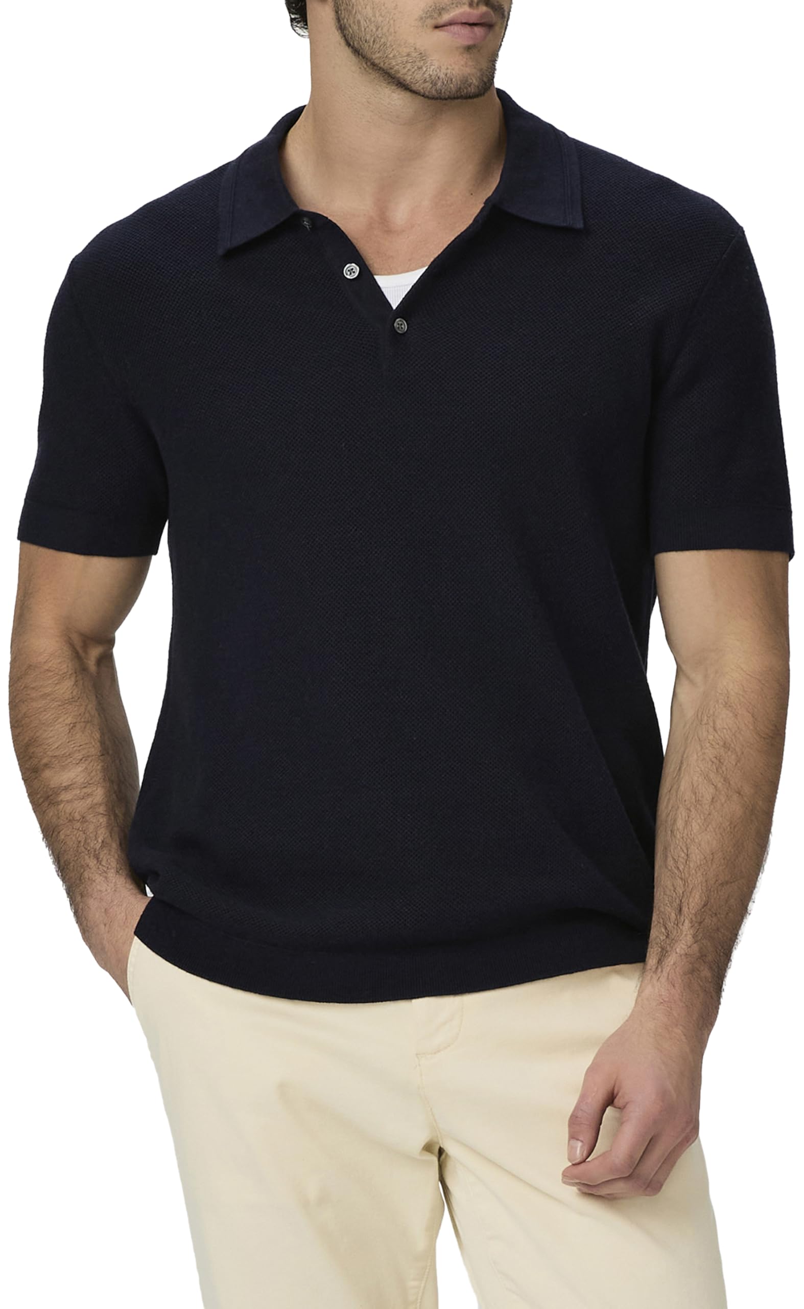 Paige Men's Deep Anchor Kiko Sweater Polo, Medium
