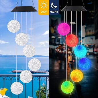 Coverzone Solar Garden Lights Hanging EVA Ball Güneş Enerjili Asılabilir Bahçe Aydınlatma IP44 Dış Mekan Dekoratif LED Işık 6 Saat Şarj 8 Saat Aydınlatma EVA Top Sarkıt Lamba | TP6 [Enerji Sınıfı A]