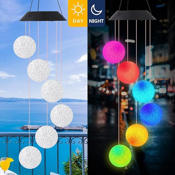 Coverzone Solar Garden Lights Hanging EVA Ball Güneş Enerjili Asılabilir Bahçe Aydınlatma IP44 Dış Mekan Dekoratif LED Işık 6 Saat Şarj 8 Saat Aydınlatma EVA Top Sarkıt Lamba | TP6 [Enerji Sınıfı A]