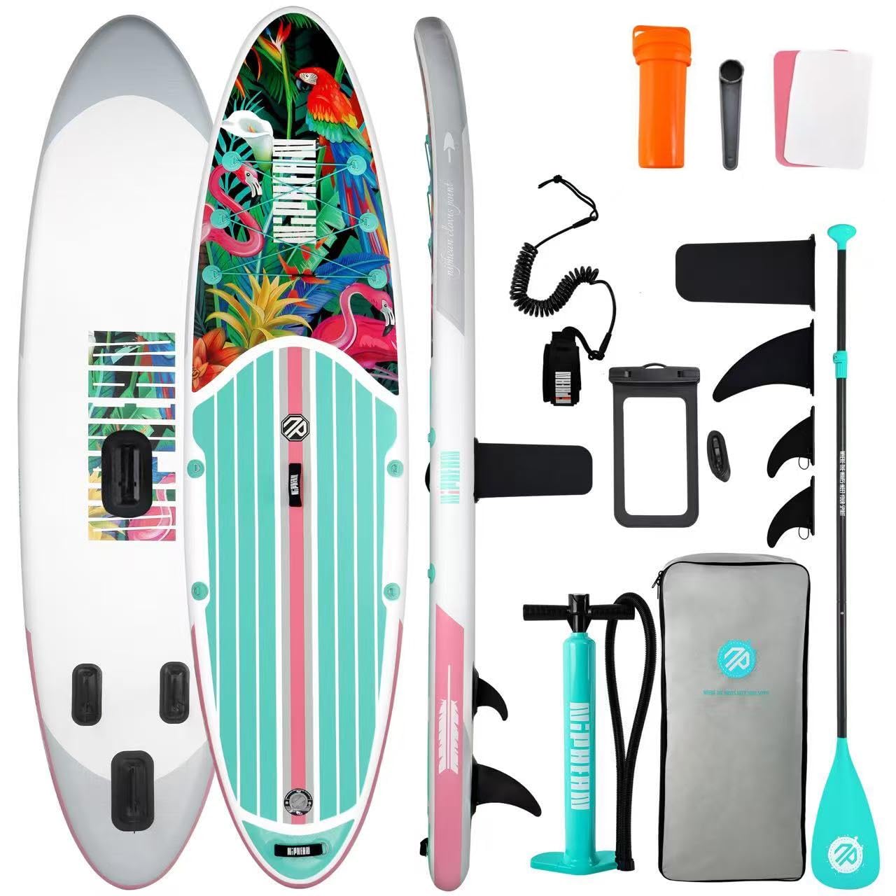 Niphean Inflatable Stand Up Paddle Board with SUP Accessories | 10’6’’ SUP, Anti-Slip EVA Deck, 450 lbs Capacity Inflatable Paddle Boards for Adults &amp; Youth of All Skill Levels
