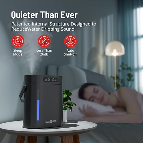 Miniatura 5 de Humidificador para dormitorio grande, humidificador PARIS RHÔNE de llenado superior de niebla fría de 6 litros y difusor de aceite esencial, 60