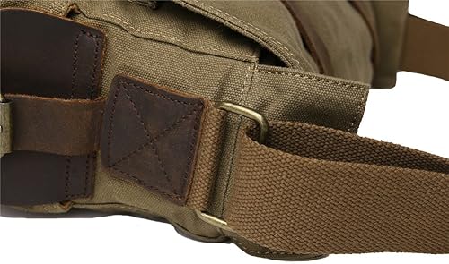 Miniatura 4 de Sechunk Vintage Militar - Bolso bandolera para portátil piel tamaño mediano