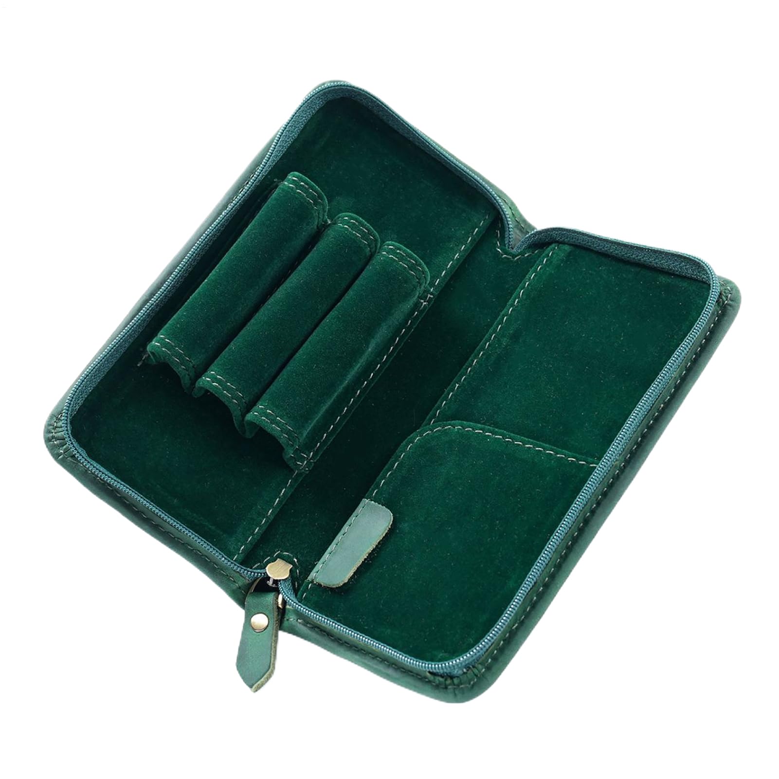 Astuccio In Pelle Borsa Organizer Vintage Con 3 Scomparti | Porta Penne Stilografiche per Studio Arte Disegno Scrittura Viaggio Casa Ufficio Scuola