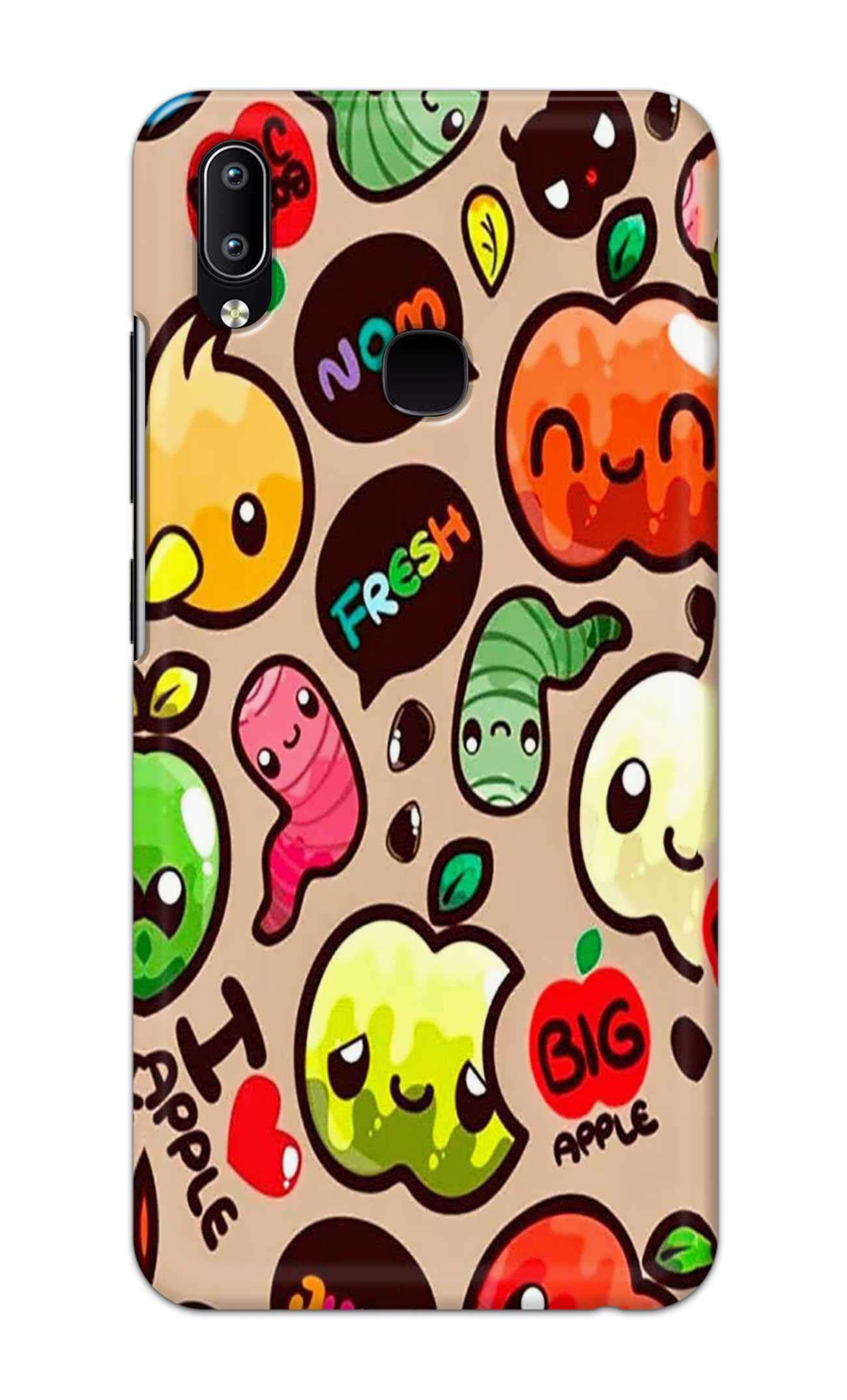 EmirumCases Hungry Caterpillar with Tomato Hard Printed Designer Case for Vivo Y91, Vivo Y91i Back Cover PSK1737