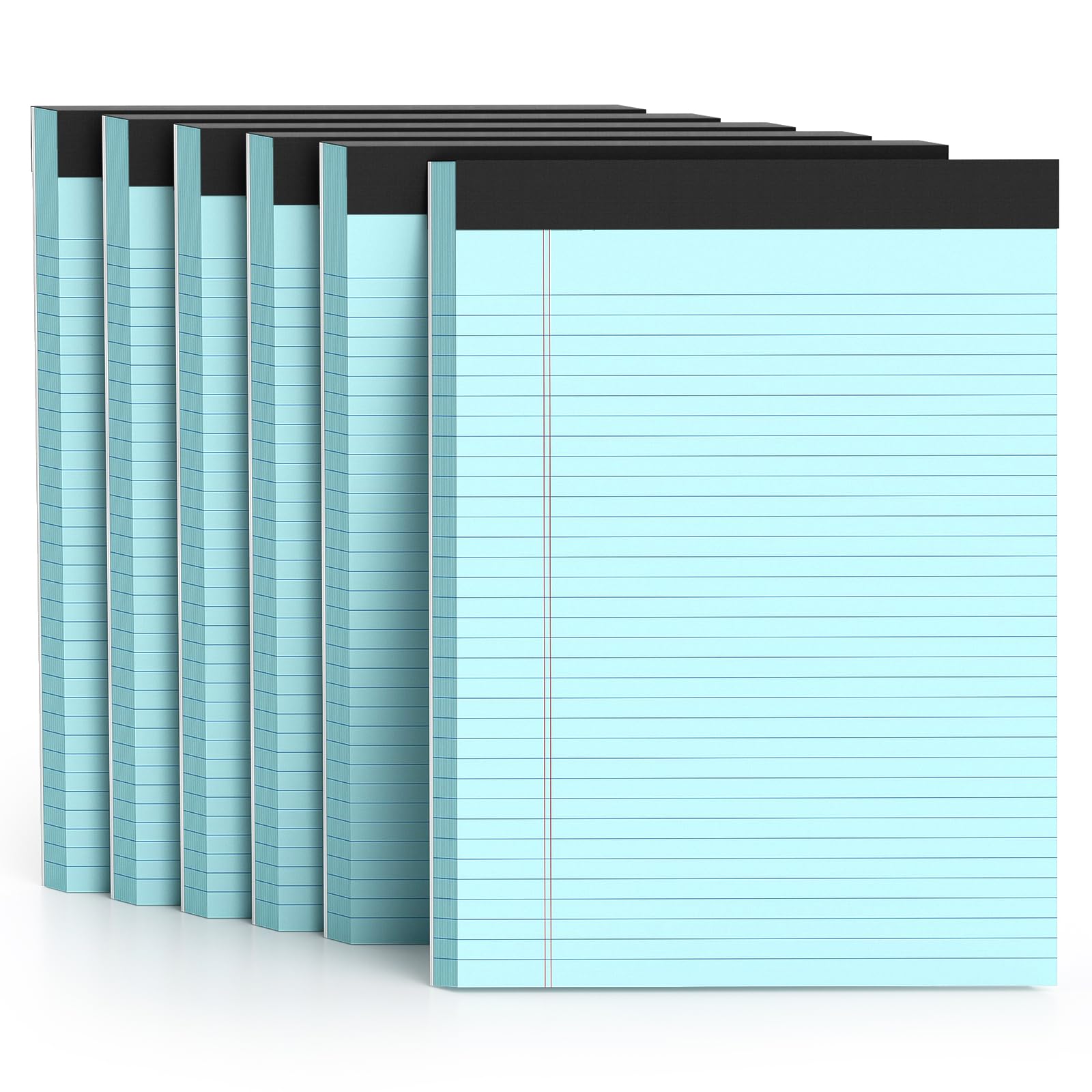 AILZFEI 300 Sheets Blue Legal Pads 8.5 x 11 College Ruled Paper 6-Pack Note Pads Narrow Ruled 50 Sheets per Notepad Perforated Writing Pad Durable