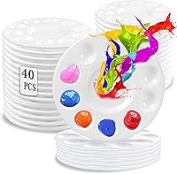 40 Pack White Plastic Paint Tray Palettes for Kids Crafts, DIY Painting, School Projects - Stackable, Reusable Trays