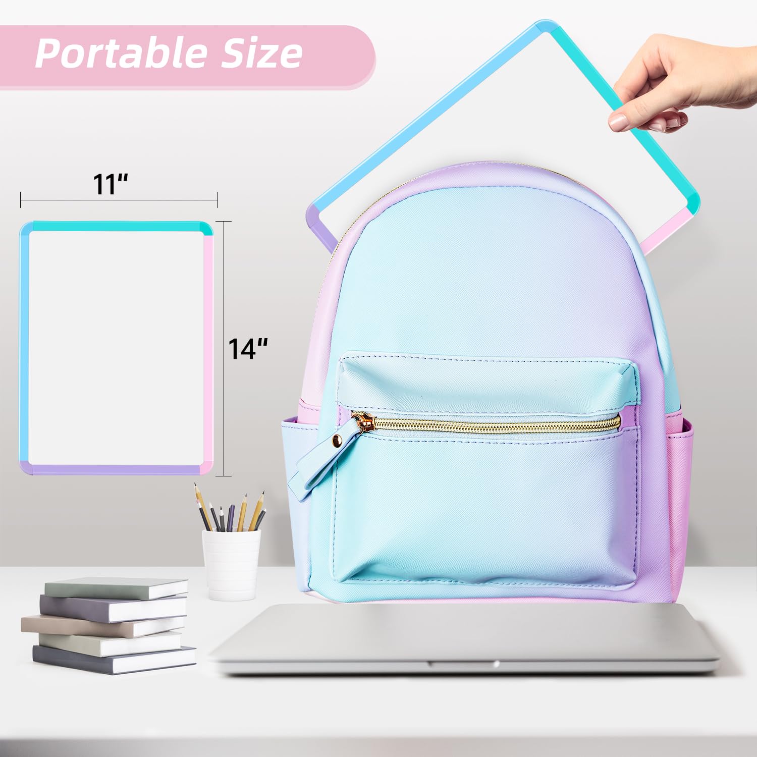 VUSIGN Pizarra blanca pequeña de borrado en seco, pizarra magnética de borrado en seco de 11 x 14 pulgadas, mini pizarra blanca con marcadores para niños, estudiantes, nevera, pared, taquilla