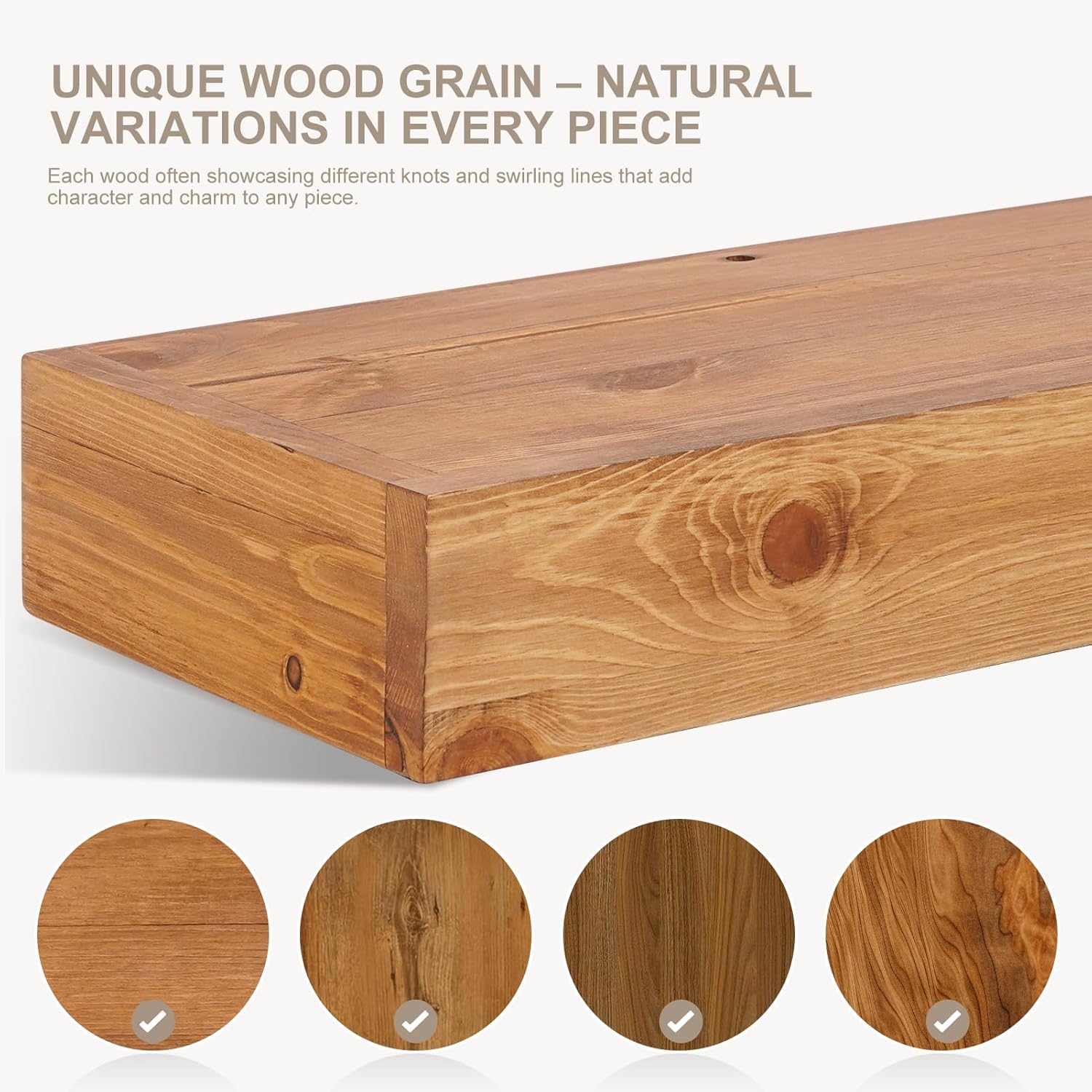 Fireplace Mantel Shelves 60inch+3D Christmas Stocking Holders for Mantle Set of 2