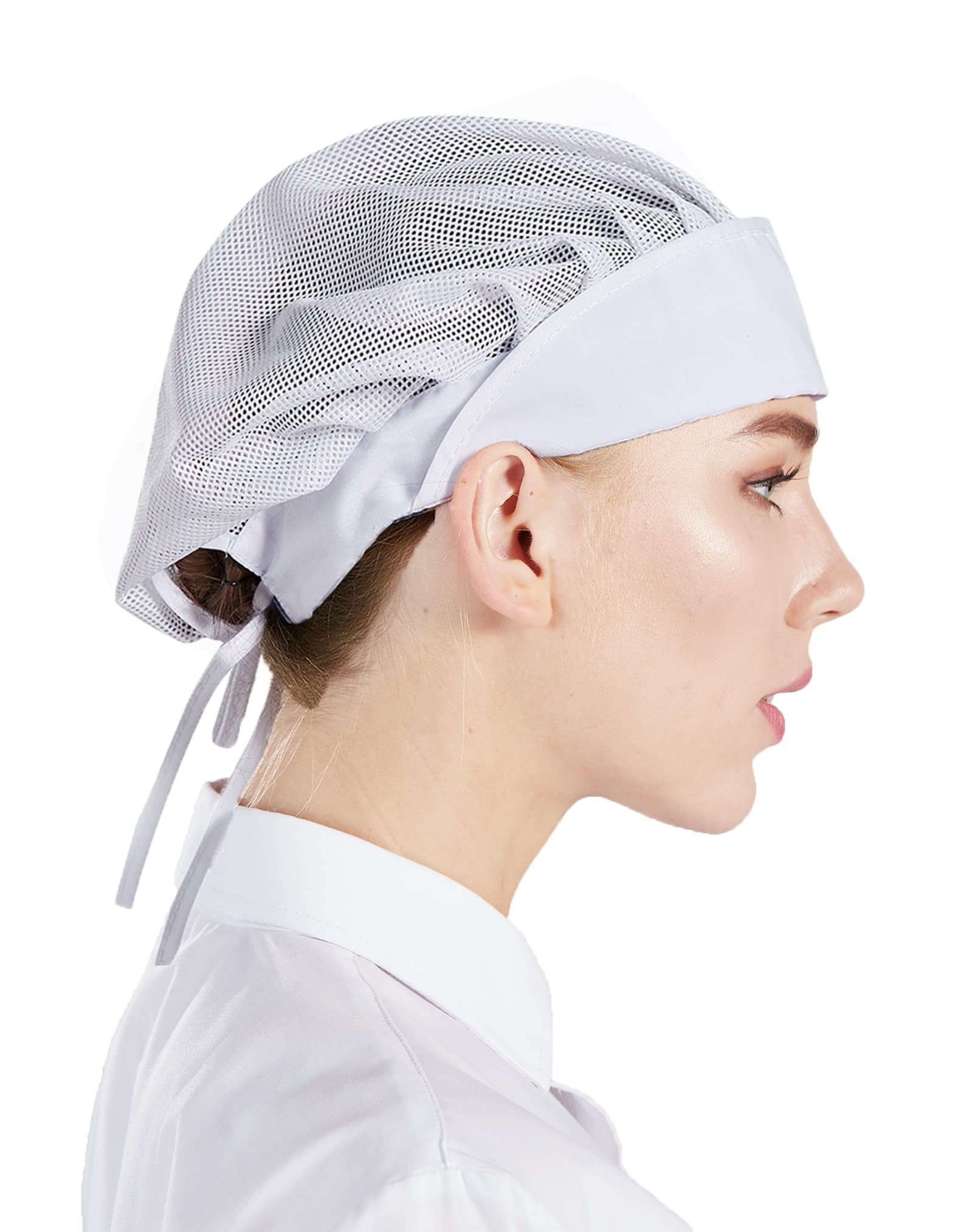 Cappello da Chef Nanxson 3 Pezzi Rete Elastica Antipolvere Lavoro Industriale Bianco