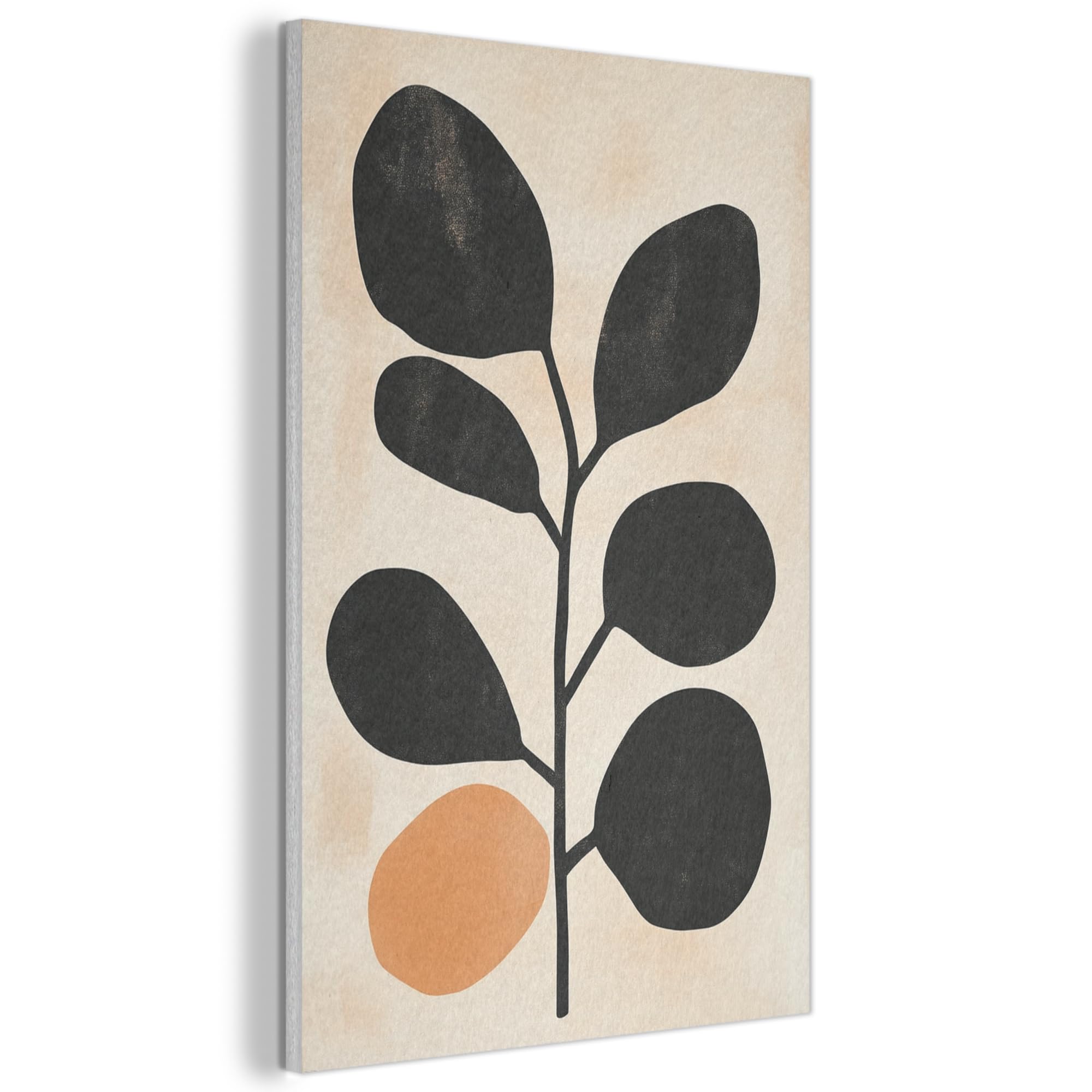 MuchoWow© Felt Panel 40x60 cm Room Style Piece Wallfillers Visual Display Decoration Wall Art Leaves - Orange - Black