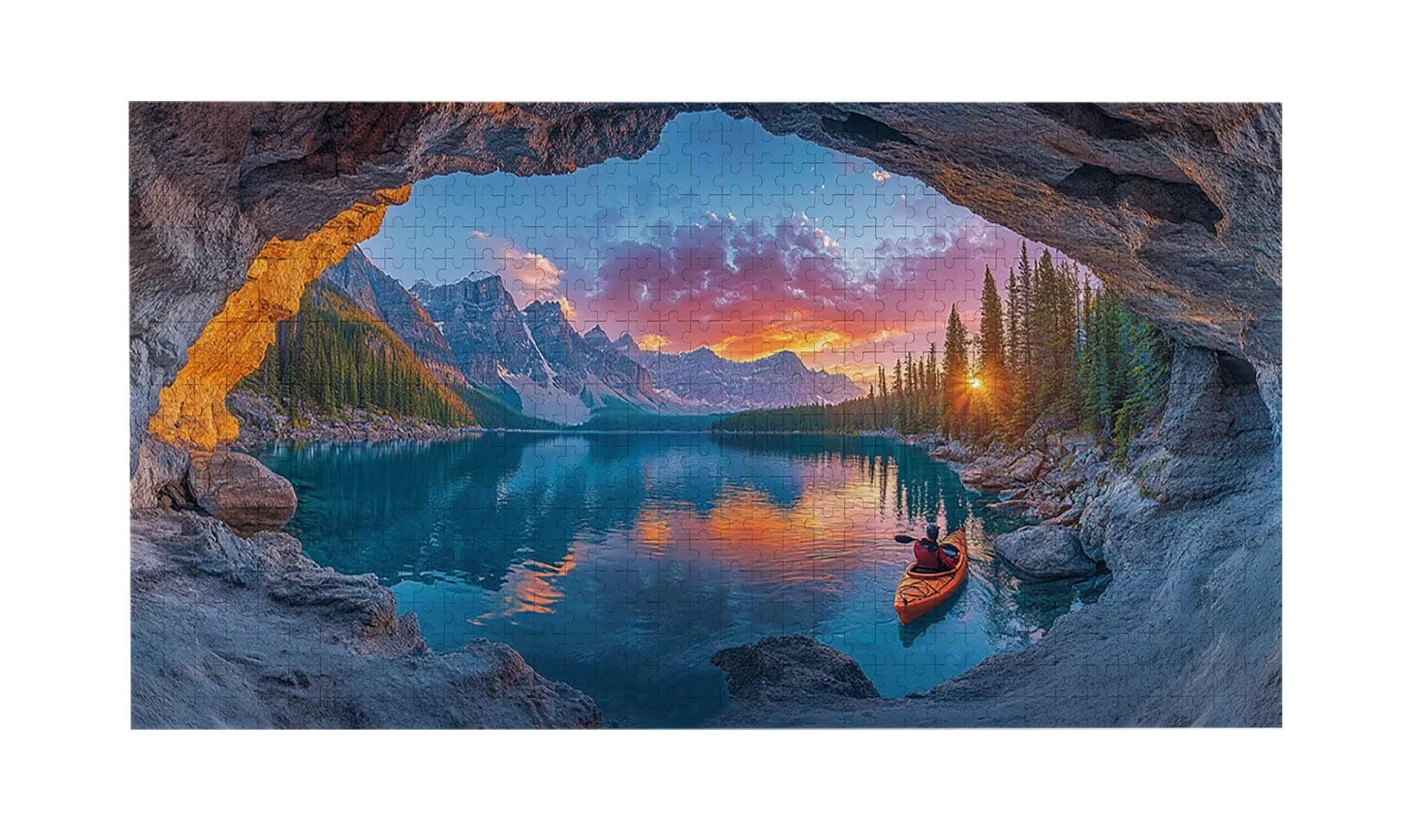 Puzzle dla dorosłych 1100 elementów, puzzle z krajobrazem jeziora, dla dorosłych klasyczne puzzle i od 14 lat junior, rodzinna rozrywka domowa puzzle prezent 87x42cm l-371