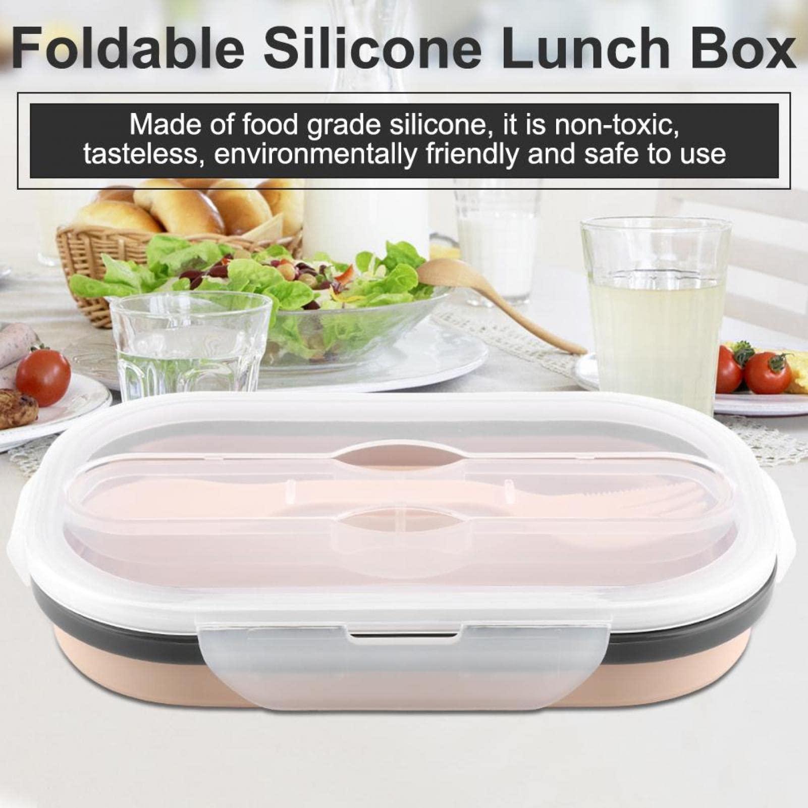 Siliconen Vouwen Lunchbox Draagbare Inklapbare Ben Duurzaam Salade Voedsel Container Kom Servies Keuken Accessoires