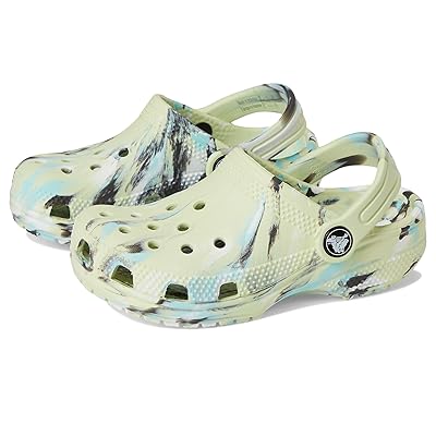 Crocs Kids Classic Marbled Tie Dye Clogs (Toddler) Kids Shoes Frothy Green/Multi